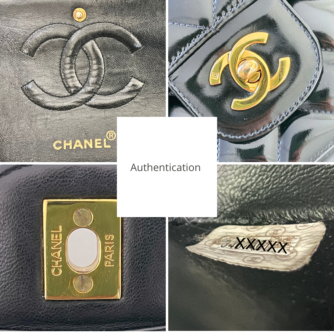 Chanel Classic Timeless Medium Double Flap | Series 3 (1994-1996) | Black Patent Leather & 24-Karat GHW