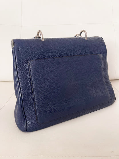 Christian Dior Be Dior Small Flap Bag | Navy Blue Taurillon Leather