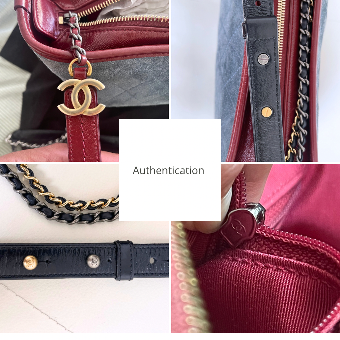 Chanel Gabrielle Hobo Medium | Series 24 (2017-2018) | Blue Suede & Patent Leather with Tricolor Hardware