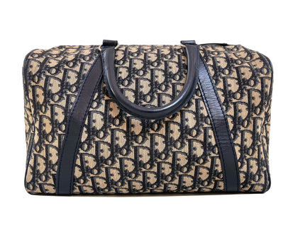 Christian Dior Boston 30 Vintage Navy Oblique Jacquard Bowling Bag Australia