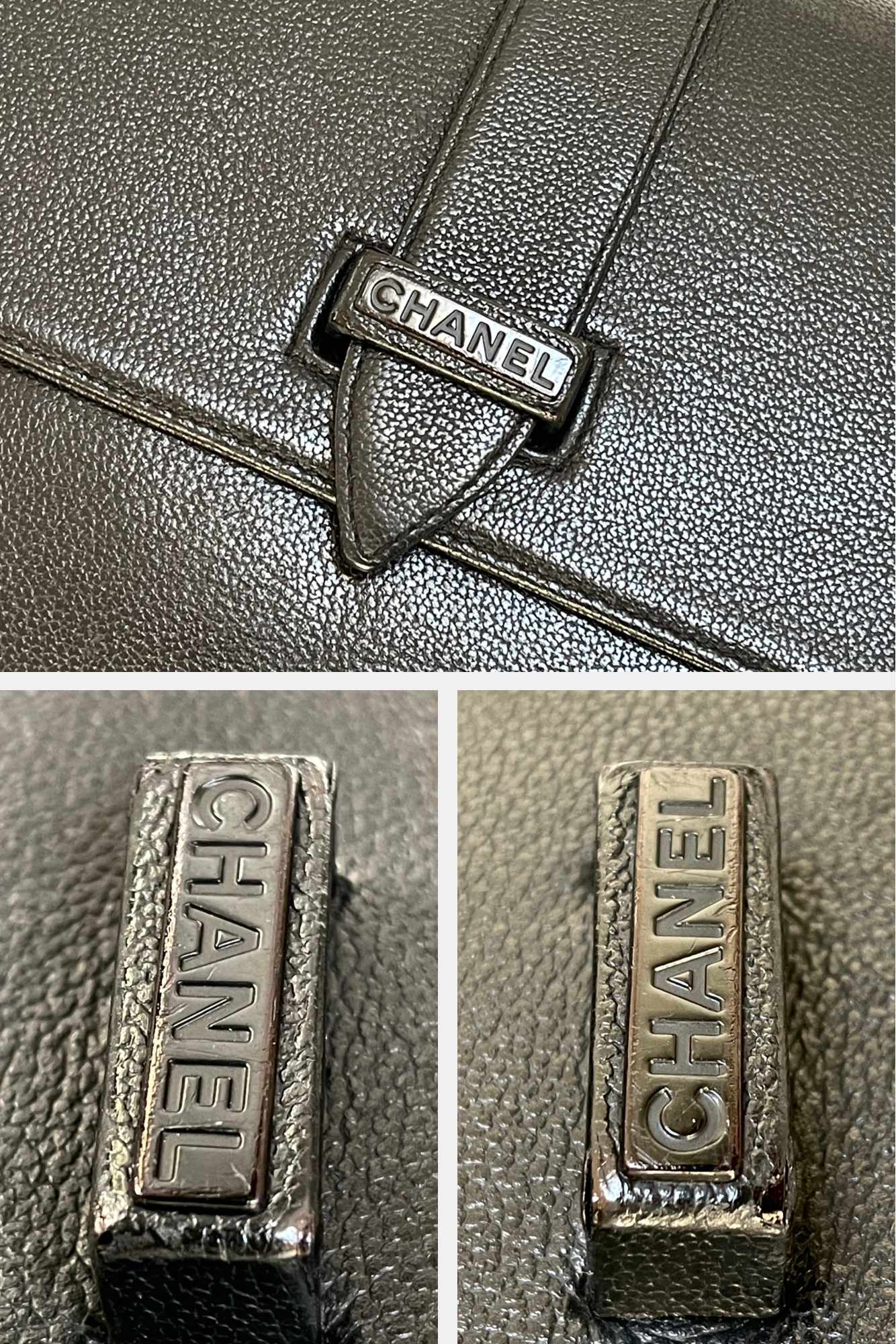 Chanel Messenger Shoulder Bag | Series 6 (2000-2002) | Black Grained Caviar-Like Leather