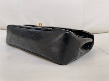 Chanel Classic Timeless Medium Double Flap | Series 3 (1994-1996) | Black Patent Leather & 24-Karat GHW