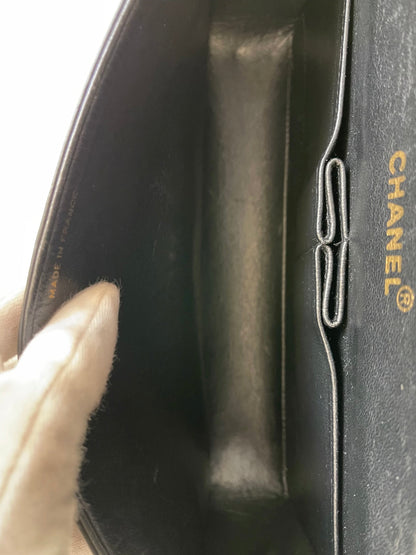 Chanel Classic Timeless Medium Double Flap | Series 3 (1994-1996) | Black Patent Leather & 24-Karat GHW