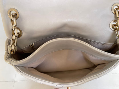 Chanel Ultimate Stitch Retro Flap Bag | Series 15 (2011-2012) | Champagne Beige Quilted Calfskin & GHW