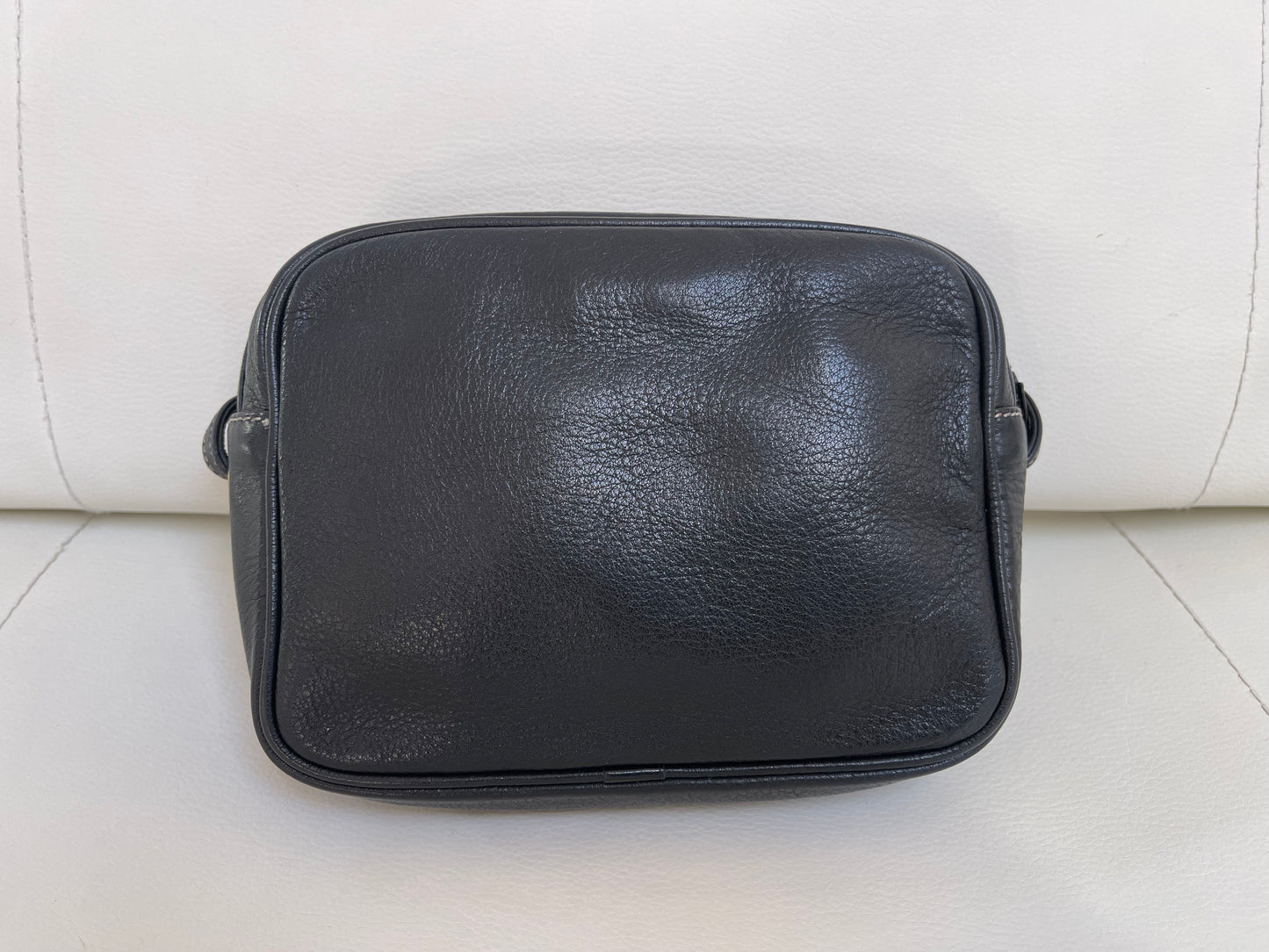 Dior Vintage Crossbody Camera Bag | Black Leather w/ CD embroidered logo
