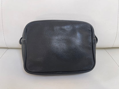 Dior Vintage Crossbody Camera Bag | Black Leather w/ CD embroidered logo