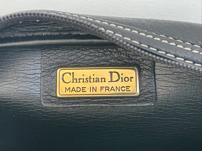 Dior Vintage Crossbody Camera Bag | Black Leather w/ CD embroidered logo