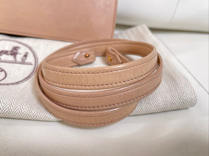 Hermès 1970s Archival Envelope Clutch w/ Strap | Warm Beige Lambskin | Cross-Stitched (Rare Vintage)