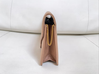 Hermès 1970s Archival Envelope Clutch w/ Strap | Warm Beige Lambskin | Cross-Stitched (Rare Vintage)