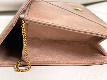 Hermès 1970s Archival Envelope Clutch w/ Strap | Warm Beige Lambskin | Cross-Stitched (Rare Vintage)