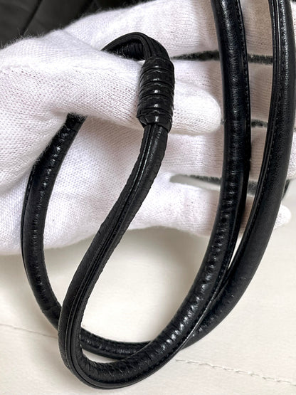 Chanel Chevron (V-Stitch) Quilted CC medallion Zip Bag | Series 18 (2013-2014) | Black Lambskin & GHW