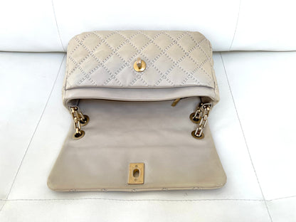 Chanel Ultimate Stitch Retro Flap Bag | Series 15 (2011-2012) | Champagne Beige Quilted Calfskin & GHW