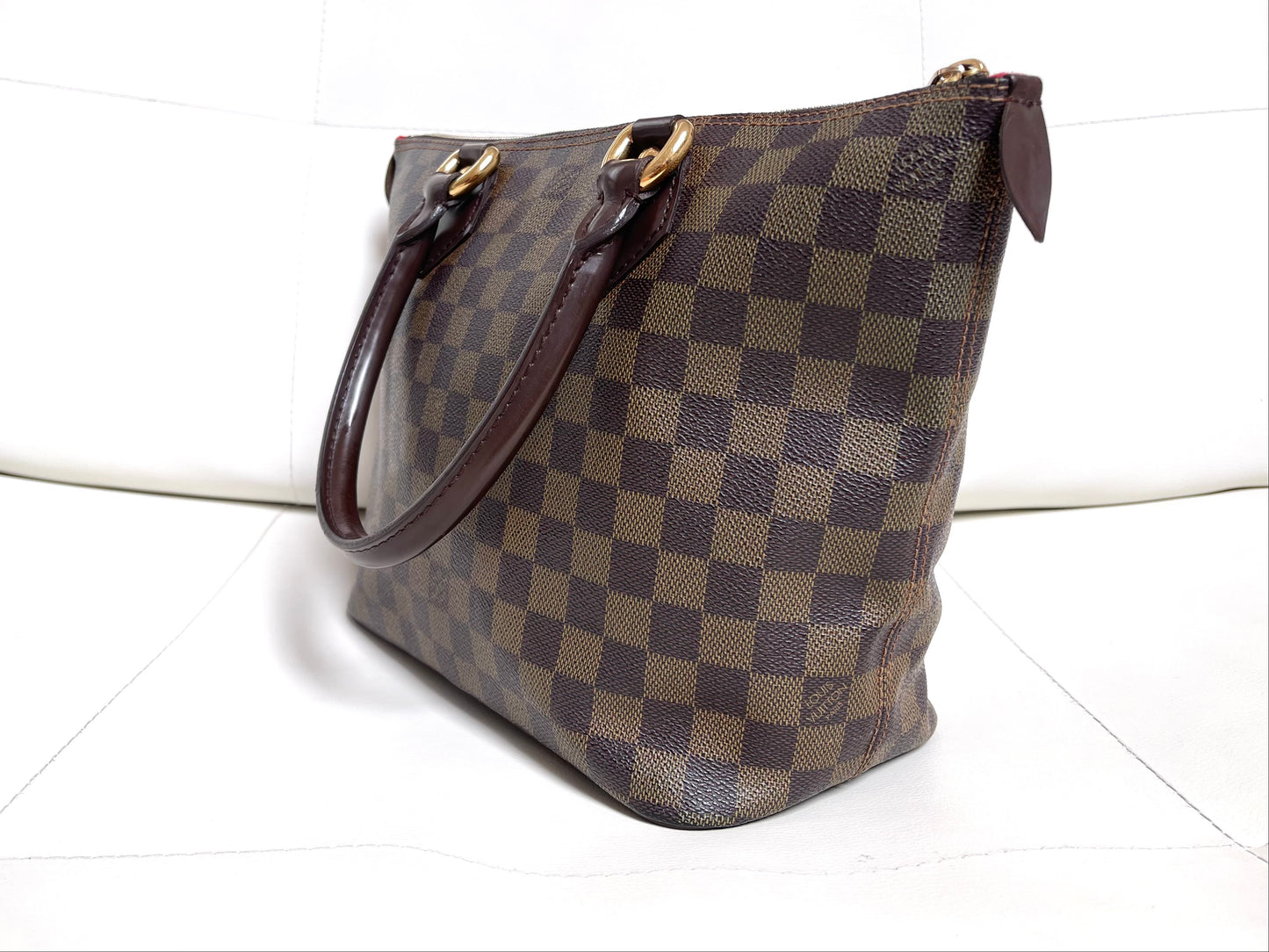 Louis Vuitton Saleya PM Damier Ébène Canvas Leather Tote Bag