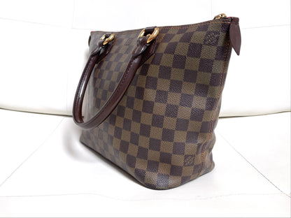 Louis Vuitton Saleya PM Damier Ébène Canvas Leather Tote Bag