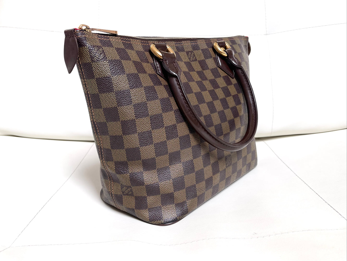 Louis Vuitton Saleya PM Damier Ébène Canvas Leather Tote Bag