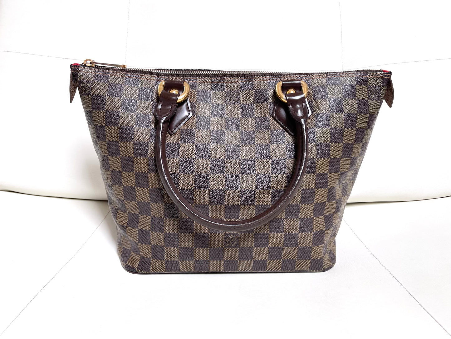 Louis Vuitton Saleya PM Damier Ébène Canvas Leather Tote Bag