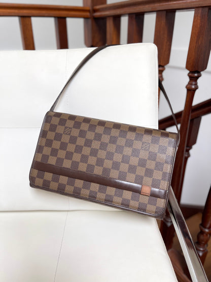 Louis Vuitton Vintage Tribeca Long Damier Ébène Canvas Leather Shoulder Bag