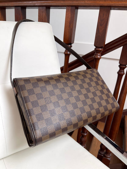 Louis Vuitton Vintage Tribeca Long Damier Ébène Canvas Leather Shoulder Bag