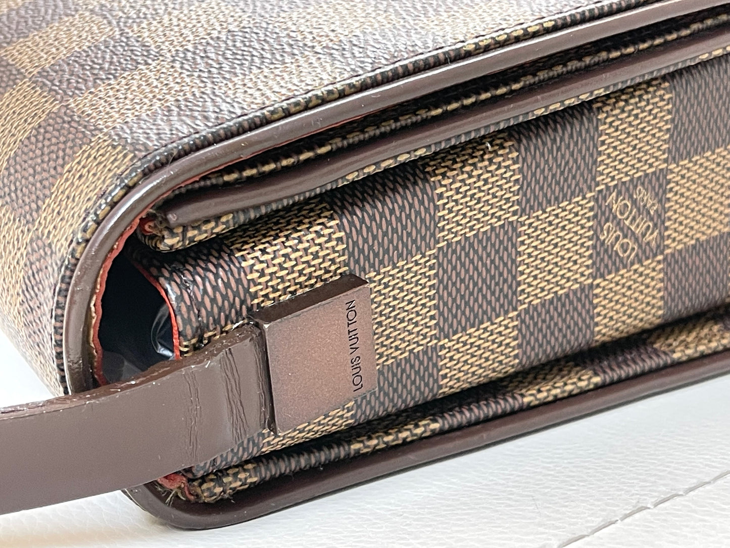 Louis Vuitton Vintage Tribeca Long Damier Ébène Canvas Leather Shoulder Bag