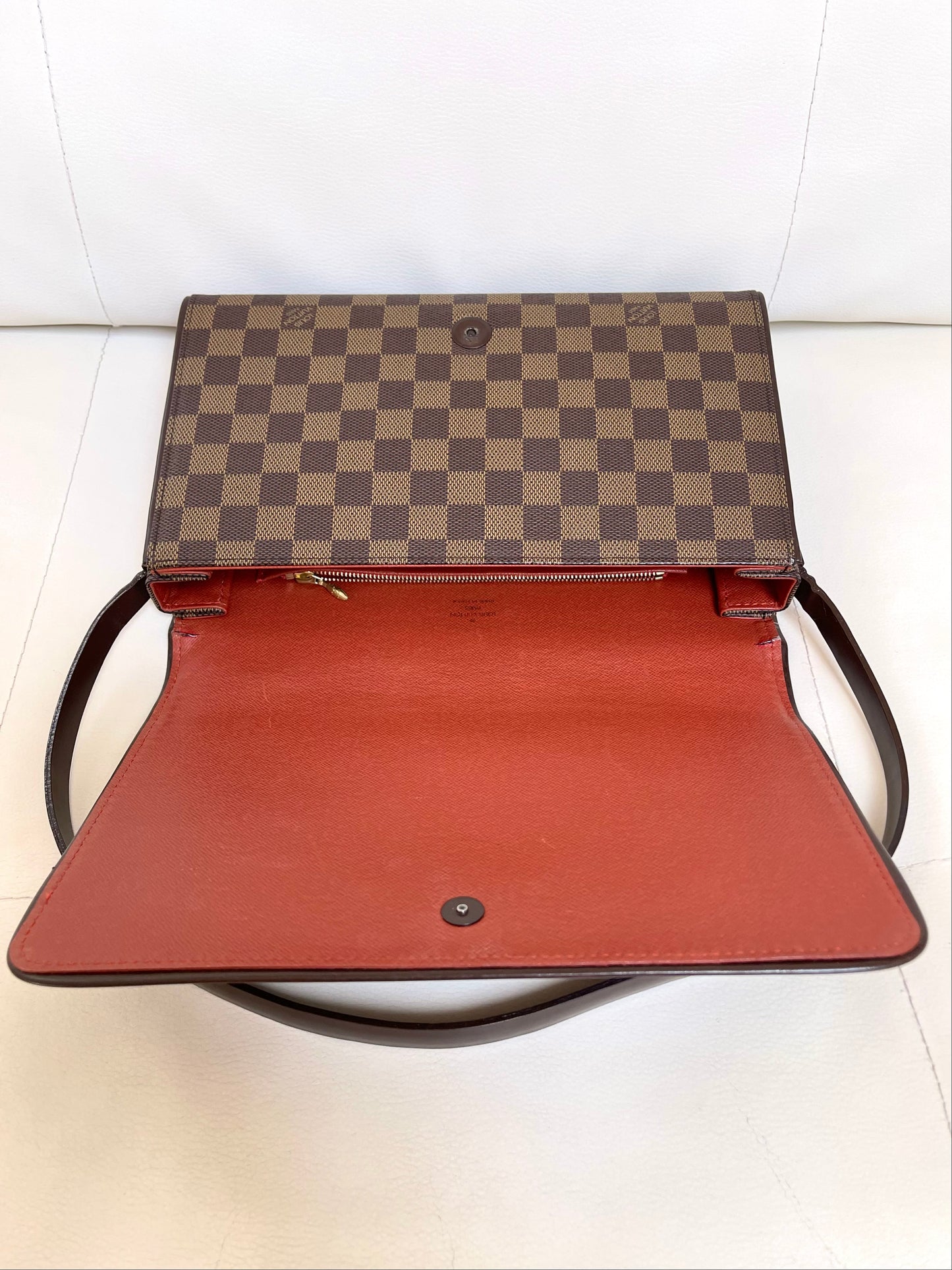 Louis Vuitton Vintage Tribeca Long Damier Ébène Canvas Leather Shoulder Bag
