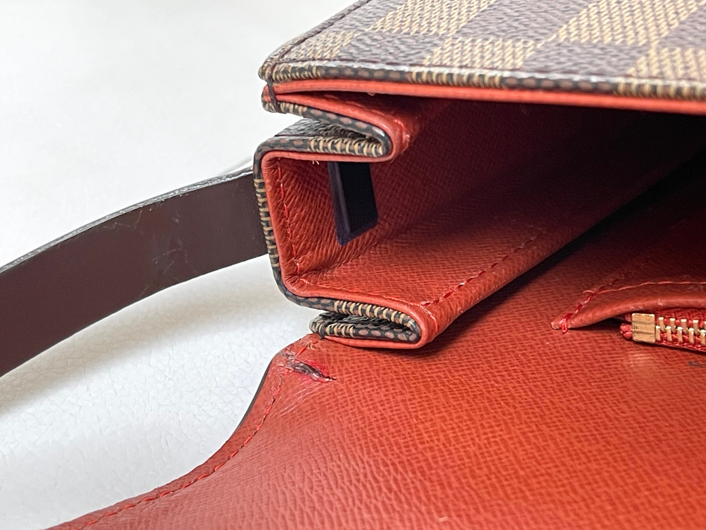 Louis Vuitton Vintage Tribeca Long Damier Ébène Canvas Leather Shoulder Bag