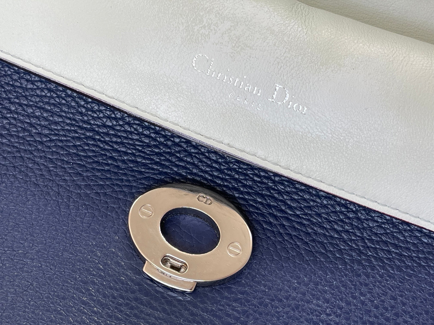 Christian Dior Be Dior Small Flap Bag | Navy Blue Taurillon Leather
