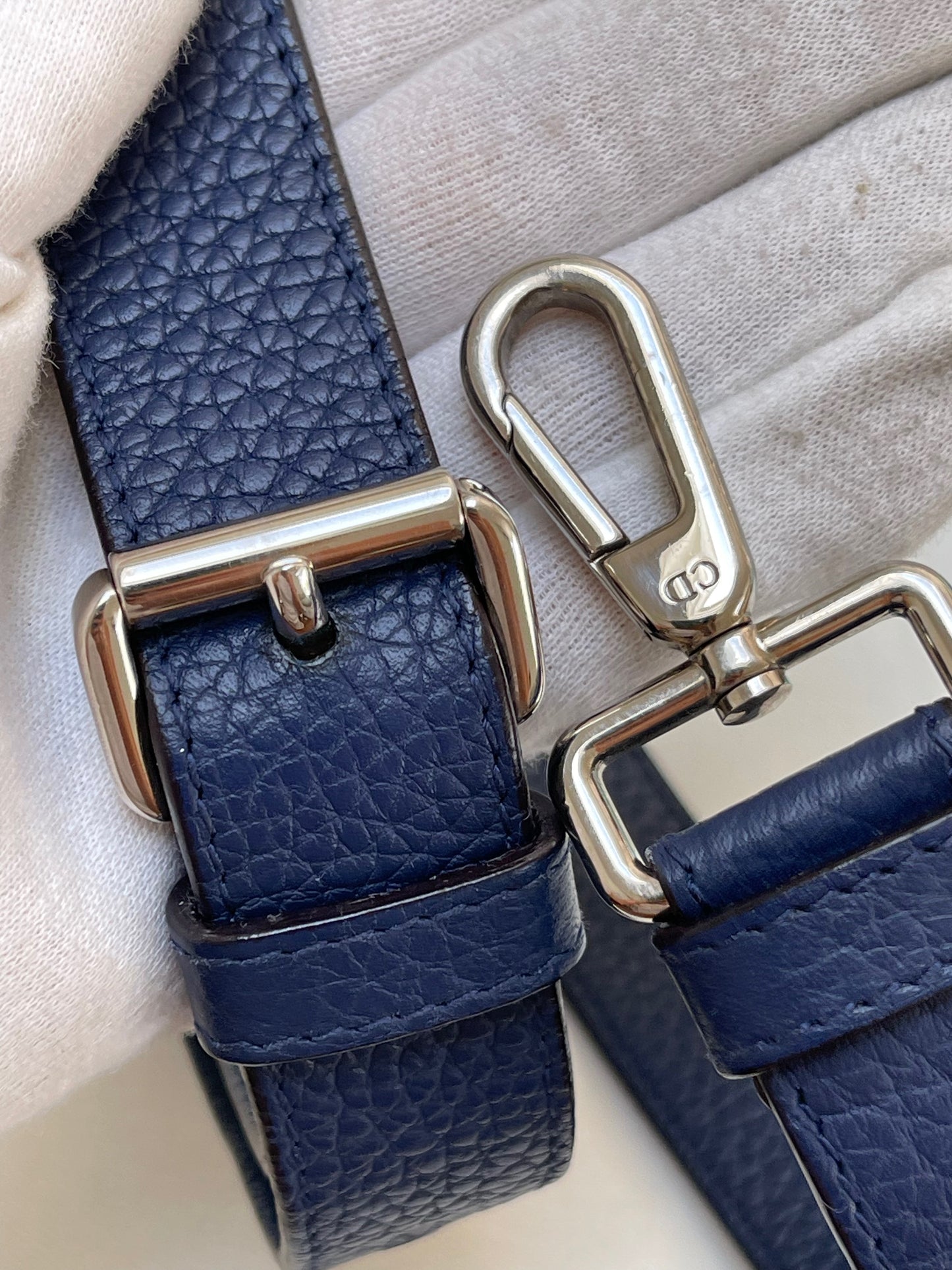 Christian Dior Be Dior Small Flap Bag | Navy Blue Taurillon Leather