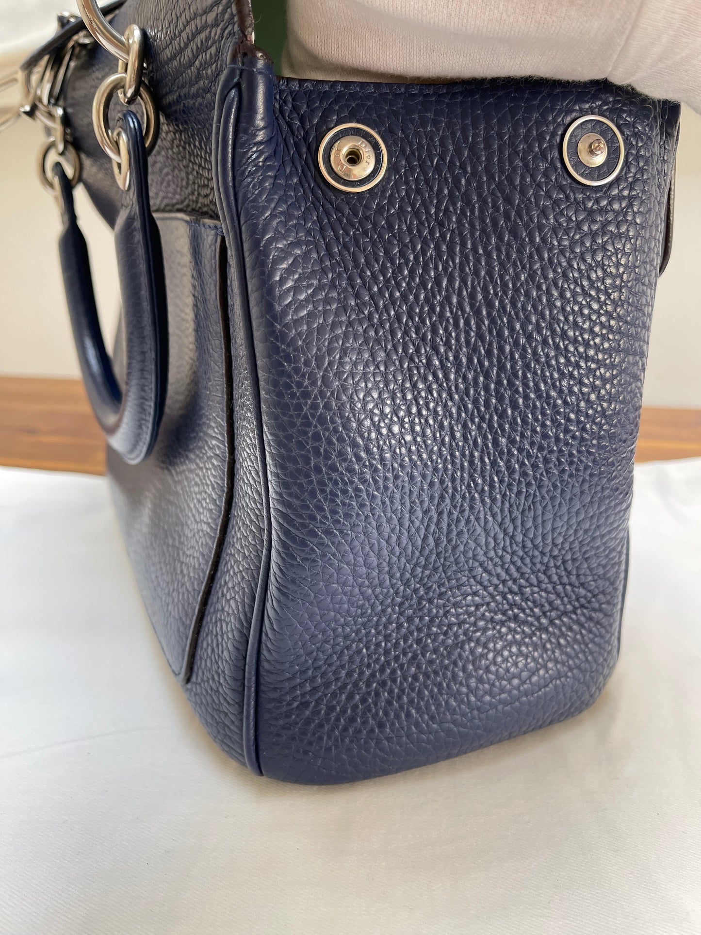 Christian Dior Be Dior Small Flap Bag | Navy Blue Taurillon Leather