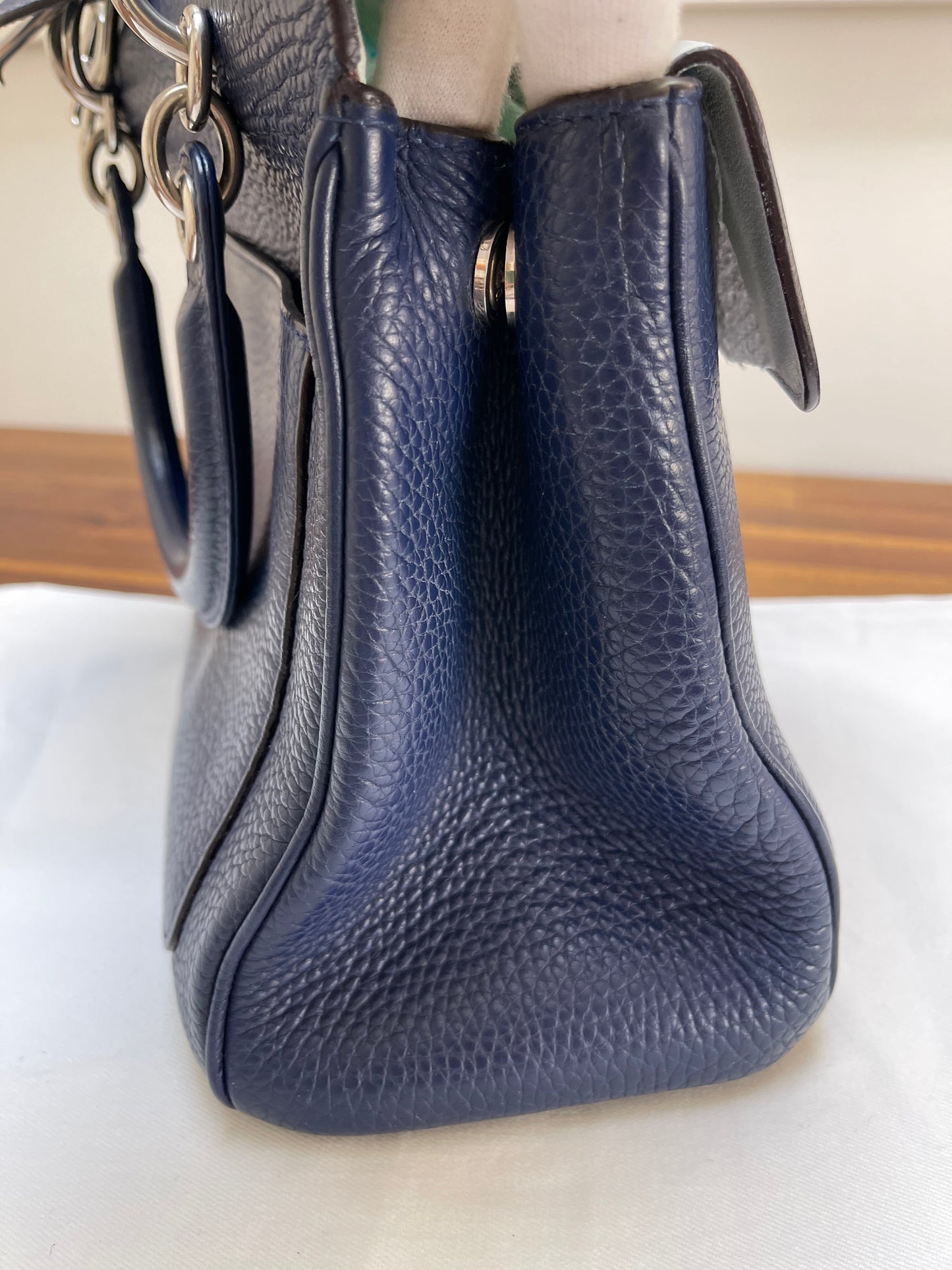 Christian Dior Be Dior Small Flap Bag | Navy Blue Taurillon Leather