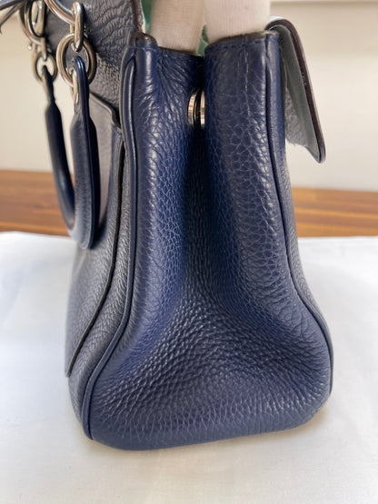 Christian Dior Be Dior Small Flap Bag | Navy Blue Taurillon Leather