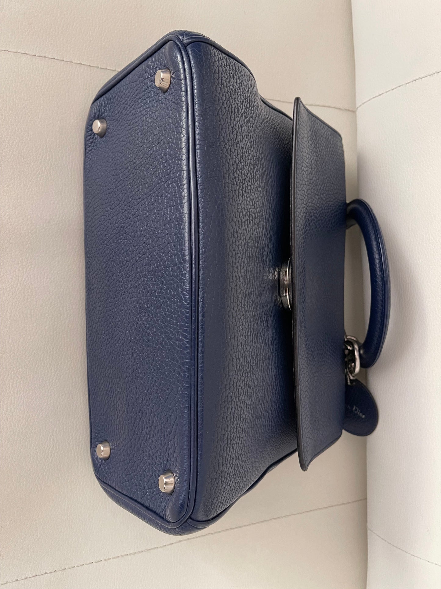 Christian Dior Be Dior Small Flap Bag | Navy Blue Taurillon Leather