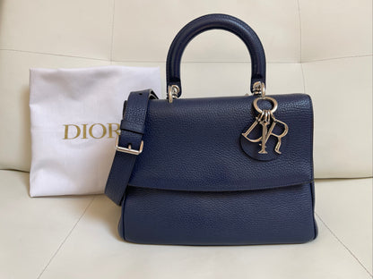 Christian Dior Be Dior Small Flap Bag | Navy Blue Taurillon Leather