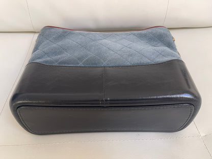 Chanel Gabrielle Hobo Medium | Series 24 (2017-2018) | Blue Suede & Patent Leather with Tricolor Hardware