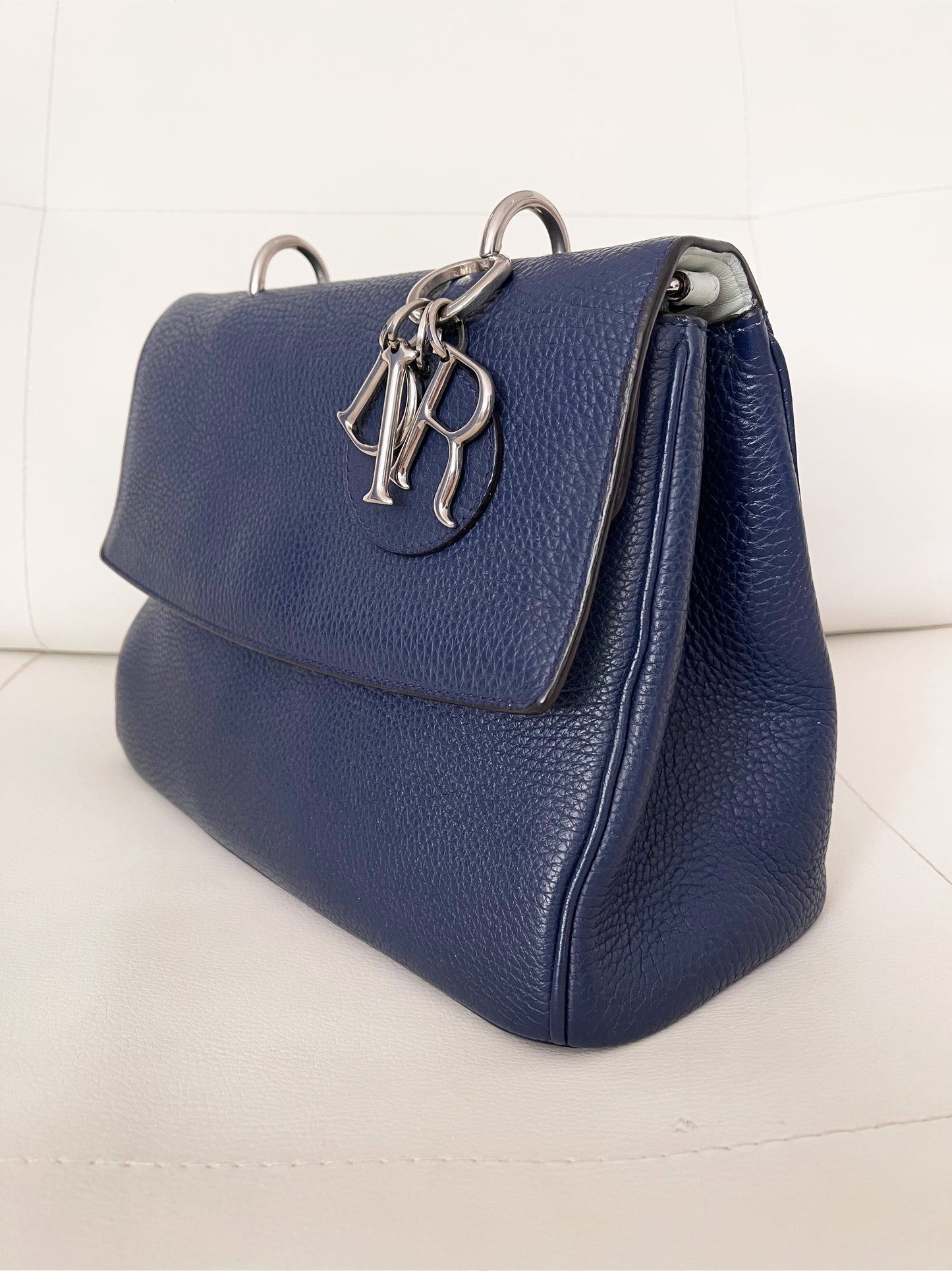 Christian Dior Be Dior Small Flap Bag | Navy Blue Taurillon Leather