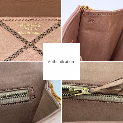Hermès 1970s Archival Envelope Clutch w/ Strap | Warm Beige Lambskin | Cross-Stitched (Rare Vintage)
