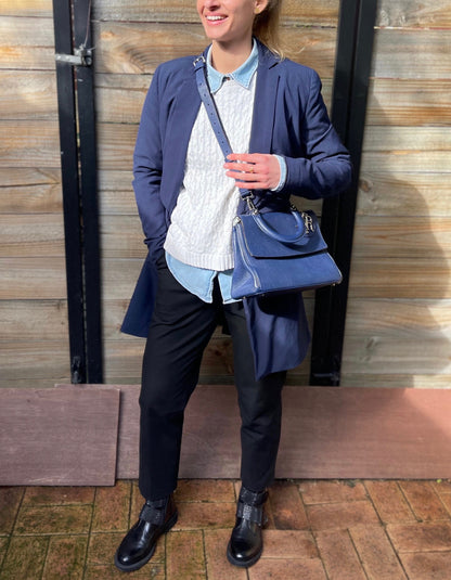 Christian Dior Be Dior Small Flap Bag | Navy Blue Taurillon Leather