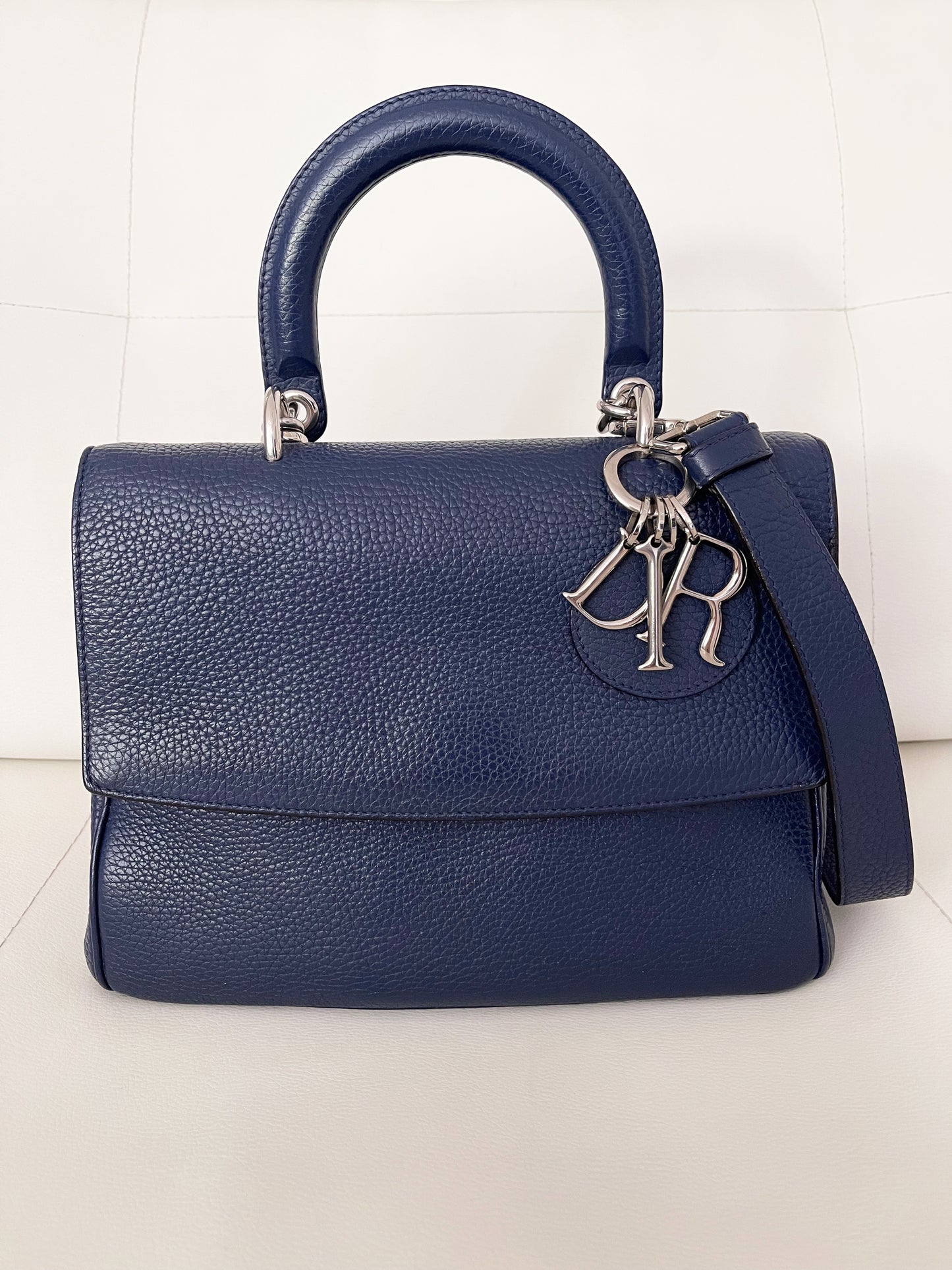 Christian Dior Be Dior Small Flap Bag | Navy Blue Taurillon Leather