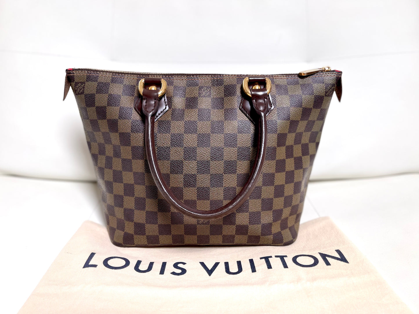 Louis Vuitton Saleya PM Damier Ebene Canvas Tote Bag with Dust Bag