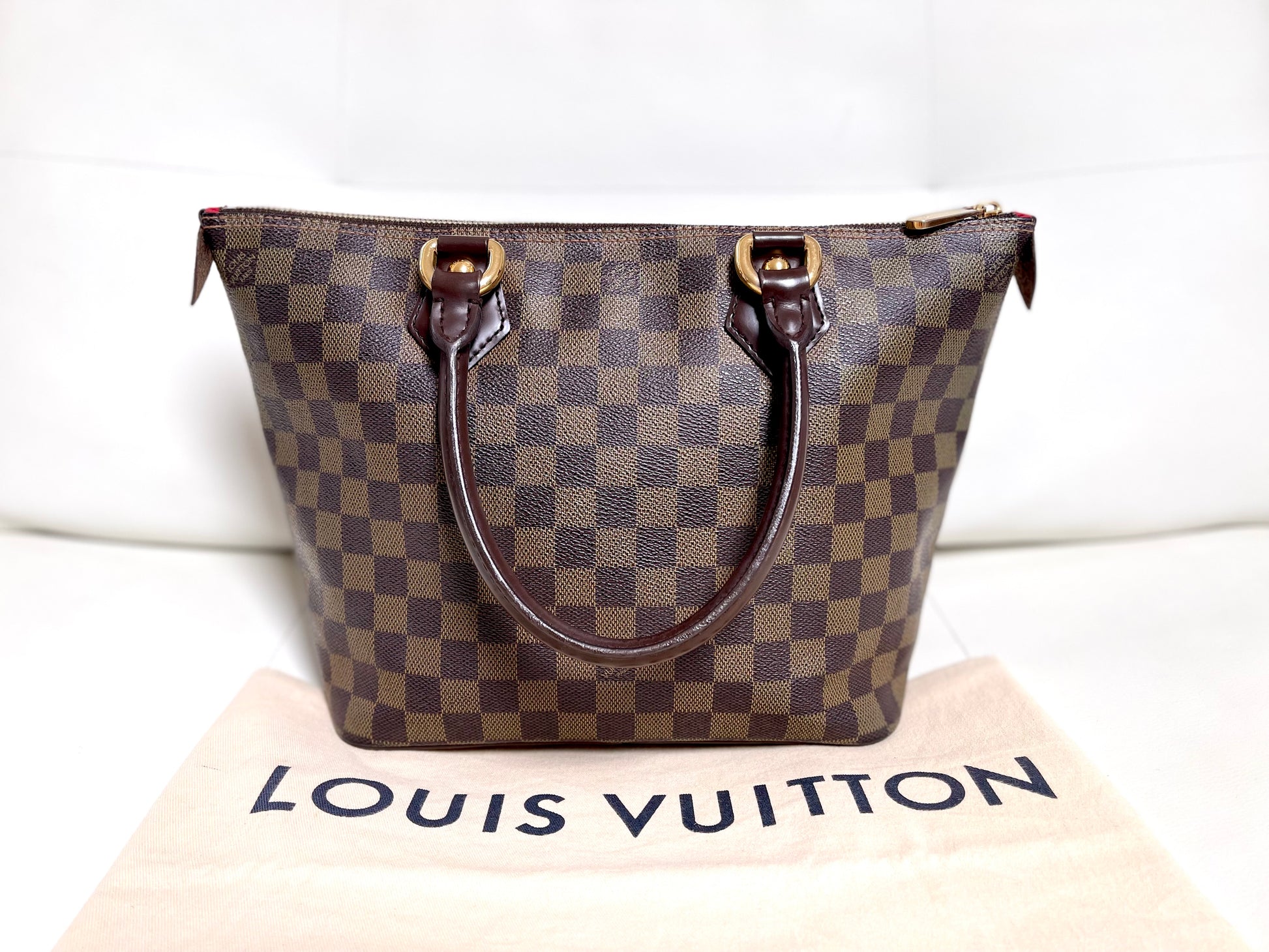 Louis Vuitton Saleya PM Damier Ebene Canvas Tote Bag with Dust Bag