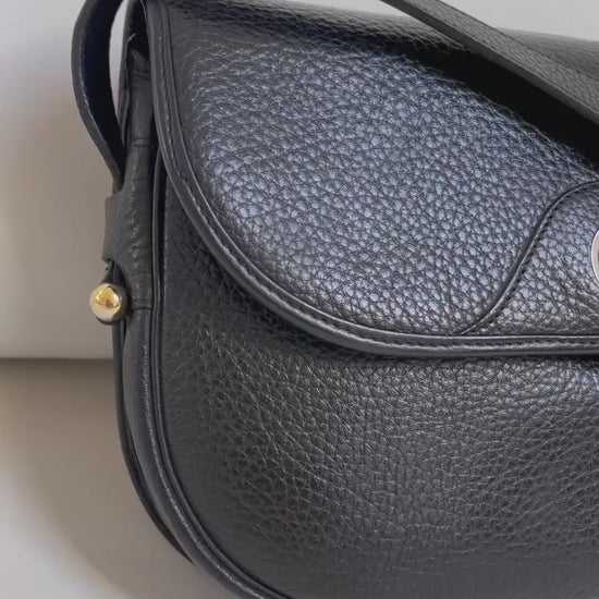 Vintage Christian Dior black leather shoulder crossbody bag 1990s Dior flap bag La Suite Australia