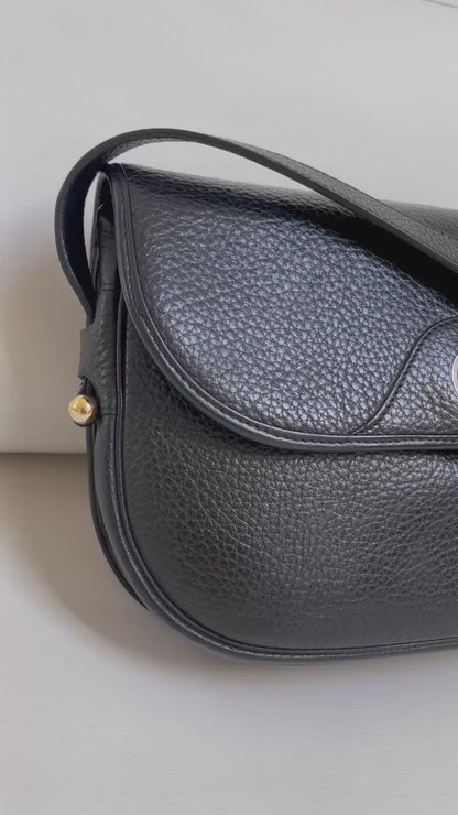 Vintage Christian Dior black leather shoulder crossbody bag 1990s Dior flap bag La Suite Australia